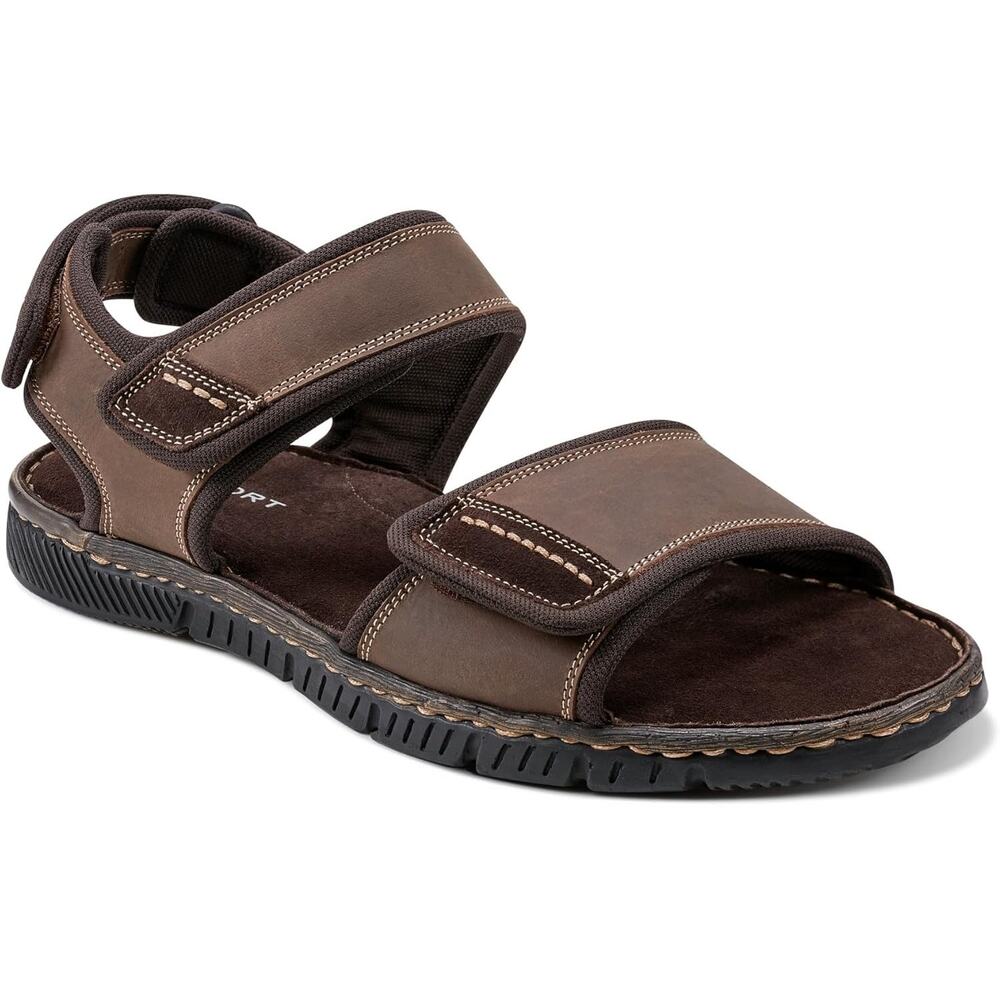 Rockport Men Jasper Quarter Strap Lightweight Sandals Size US 10M Chestnut Brown
